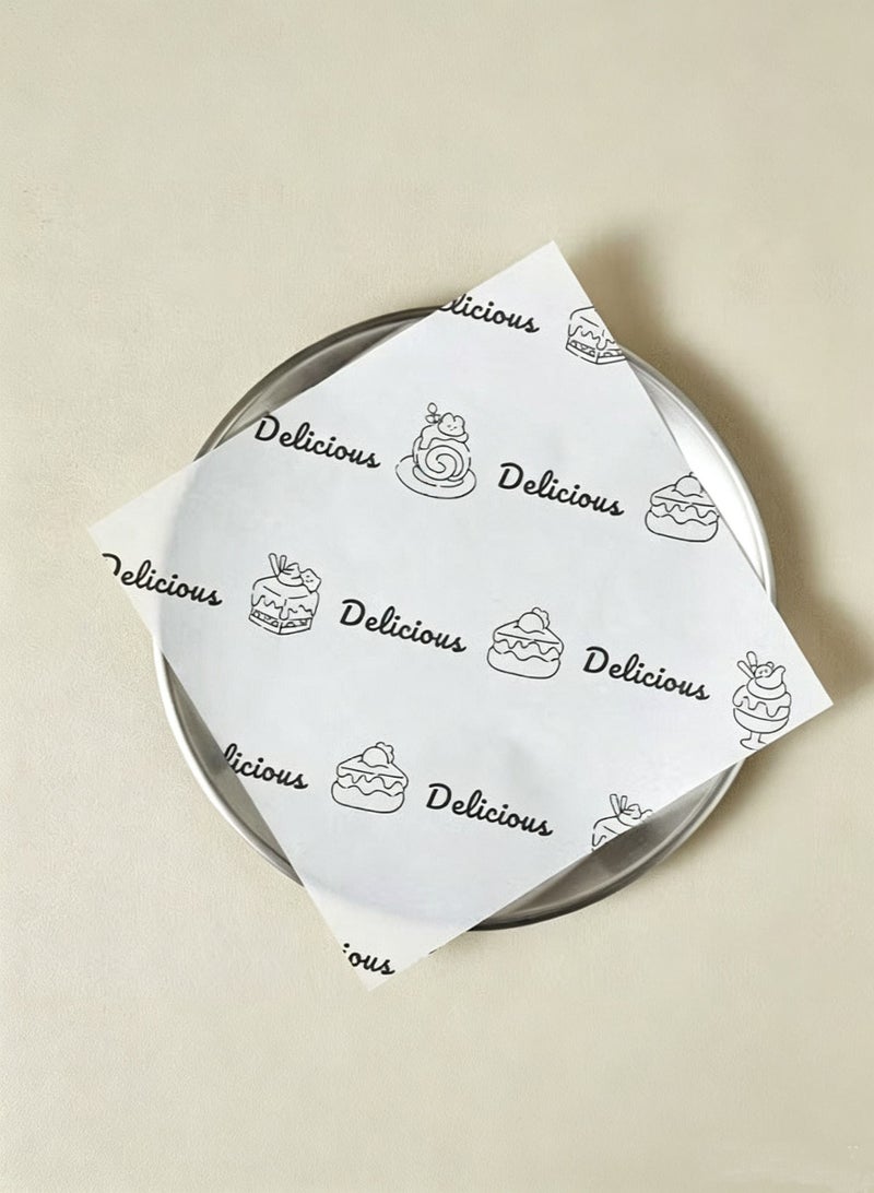 Beitify 100Pcs Wax Paper Sheets for Food, Greaseproof Deli Wrapping Paper, Basket Liners Picnic BBQ Paper, Coffee Checkered Printed (18 x 18 cm) - Image 3