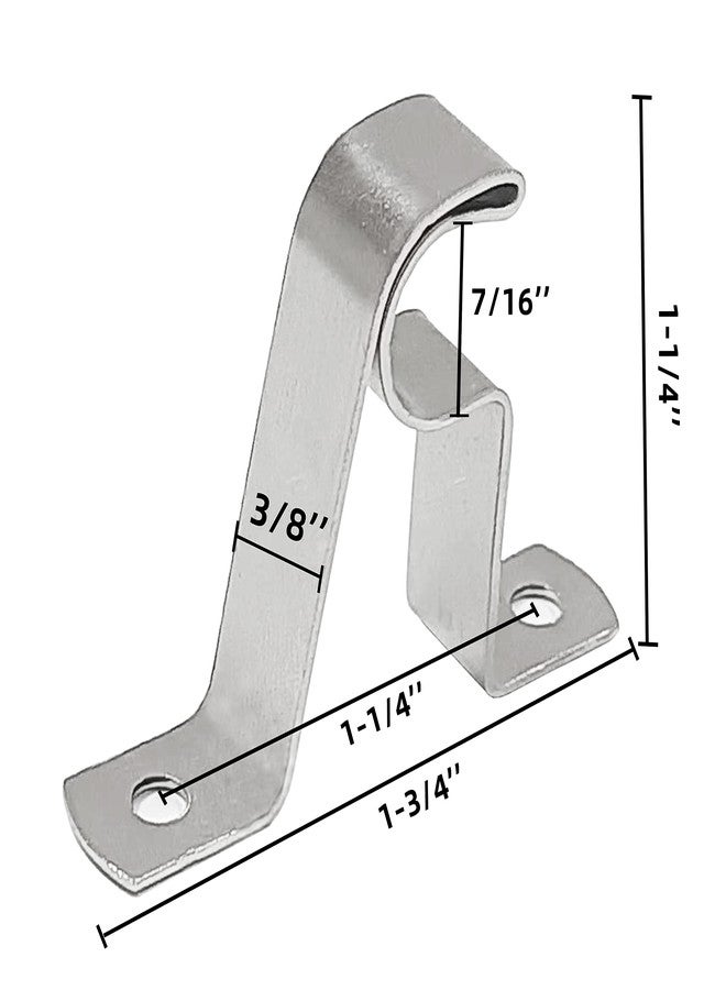 Kowibcl 7/16” Cafe Rod Brackets,Curtain Rod Brackets for mounting a Curtain Rod to The Wall (6-Nickel(4pcs)) - Image 2
