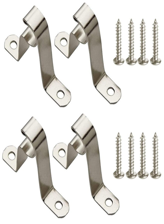 Kowibcl 7/16” Cafe Rod Brackets,Curtain Rod Brackets for mounting a Curtain Rod to The Wall (6-Nickel(4pcs)) - Image 1
