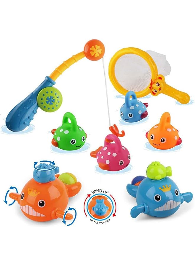 إيروريكس ألعاب حمام، ألعاب صيد عائمة، ألعاب سباحة، حيتان، ألعاب حمام للأطفال، حمام سباحة مائي، مجموعة ألعاب حوض استحمام - Image 1