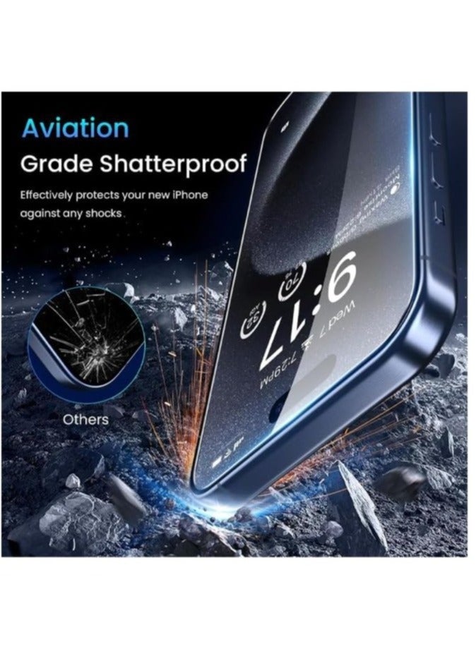 ELTRAZONE Pack Of 3 Screen Protector Designed For iPhone 15 Pro Max Anti-Scratch Tempered Glass Clear HD Edge to Edge Full Coverage Friendly Film Screen Protector For Apple iPhone 15 Pro Max - Image 2