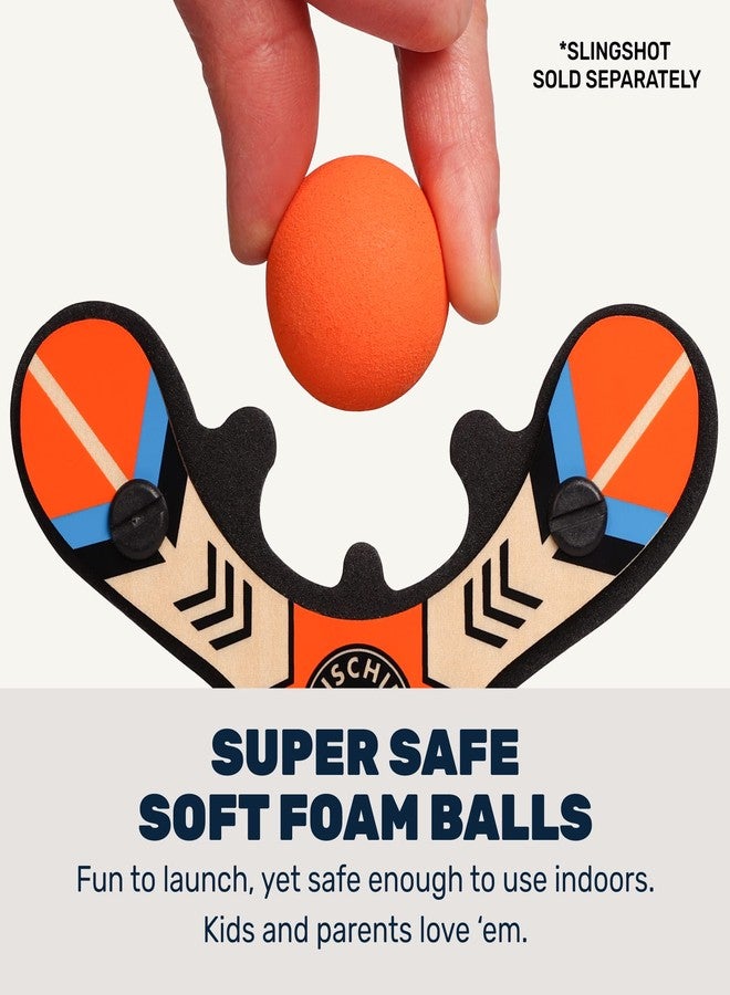 Mighty Fun! - Mischief Maker® Toy Slingshot Foam Balls Refill Pack - 6 Soft Foam Replacement Balls for Kids Slingshot - Ages 4+ (Orange) - Image 4