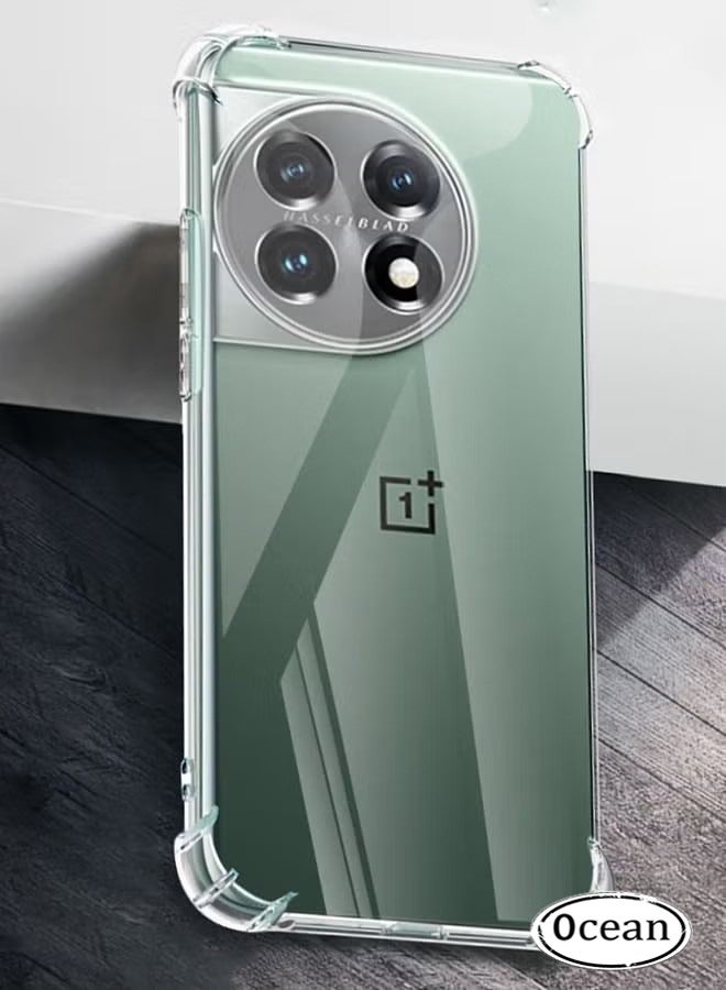 أوشن oneplus 11 5G الهاتف المحمول حالة [ أربعة زاوية سميكة وسادة هوائية ] [ تبو المطاط لينة سيليكون الهاتف المحمول حالة ] مناسبة لأنّ oneplus 11 5G السقوط واقية من الصدمات الهاتف المحمول حالة شفافة - Image 1