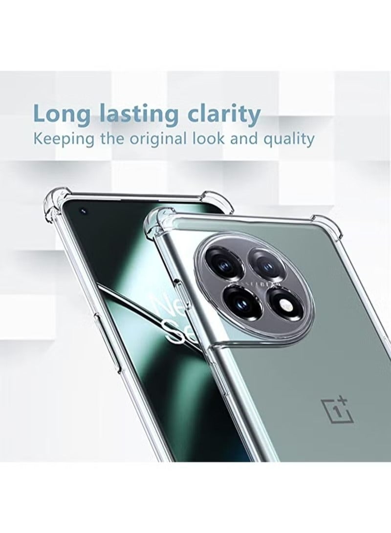 أوشن oneplus 11 5G الهاتف المحمول حالة [ أربعة زاوية سميكة وسادة هوائية ] [ تبو المطاط لينة سيليكون الهاتف المحمول حالة ] مناسبة لأنّ oneplus 11 5G السقوط واقية من الصدمات الهاتف المحمول حالة شفافة - Image 4