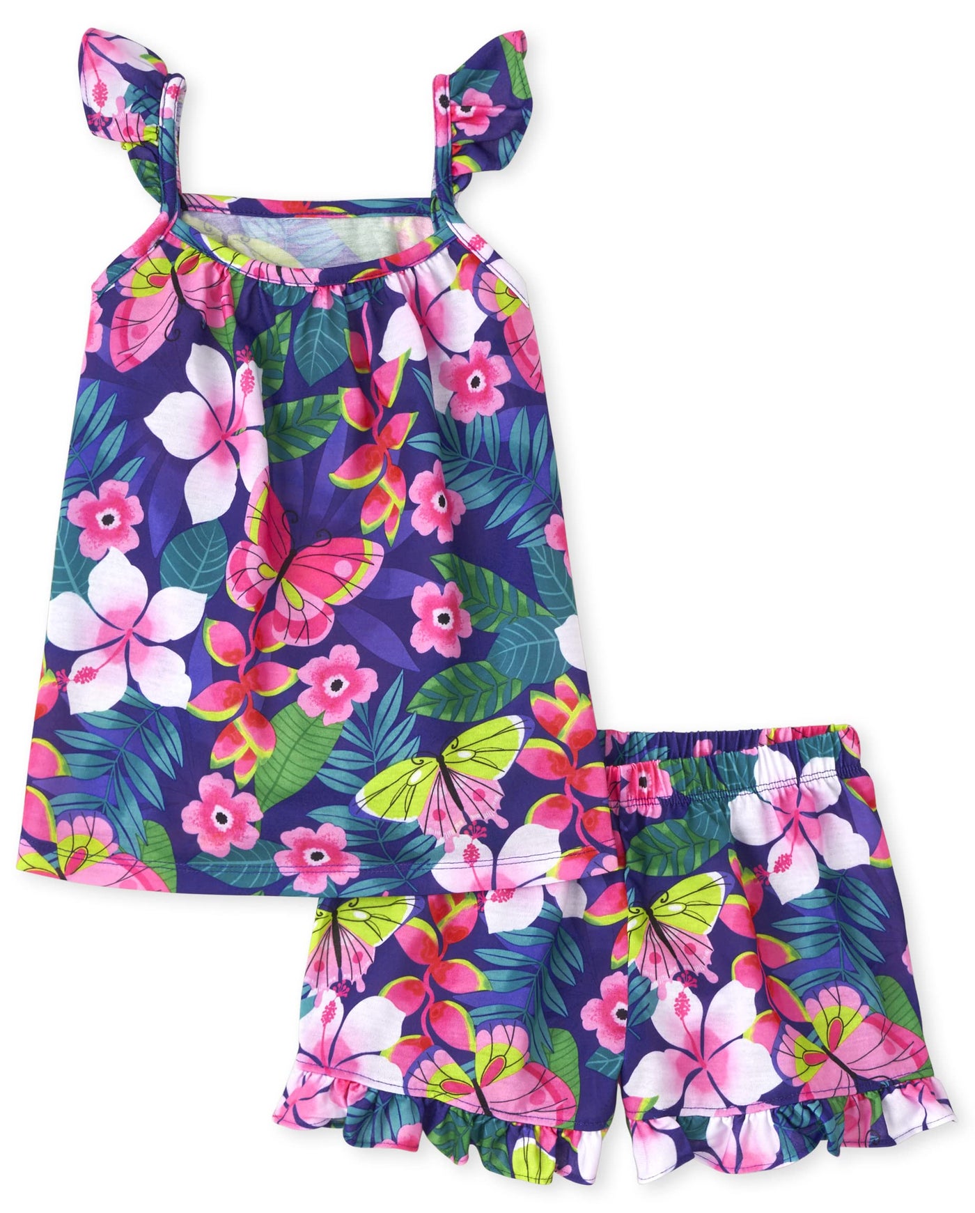 The Children's PlaceThe Children's Place Girls Short Sleeve Cami and Shorts 2 Piece Pajama SetFLORALMedium (7/8)