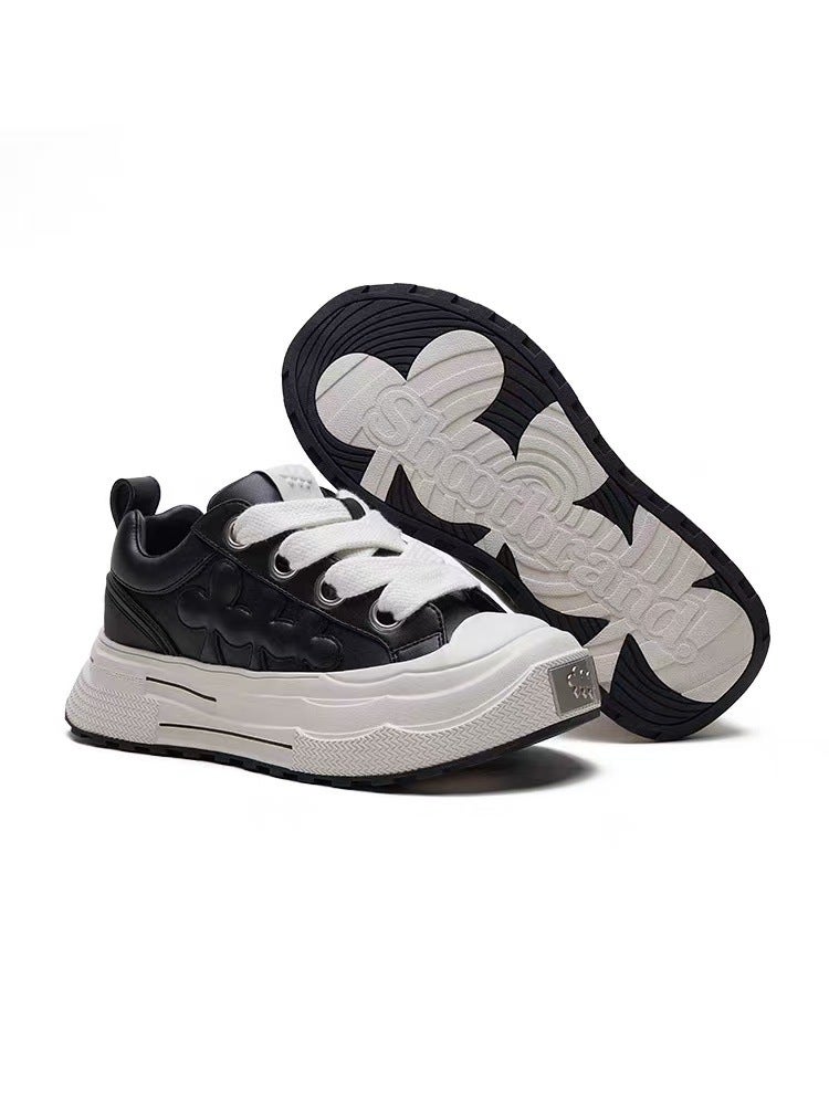 [Wang Hedi Same Style] Grey Ensemble Series Women'S Shoes Retro Plum Blossom Shoes Sneaker Women'S Baby Shoes Joker - Image 1