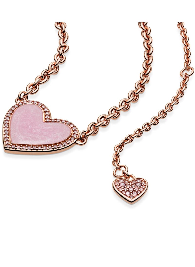 EVEREEN Pink Swirl Heart Collier Necklace  - Image 3