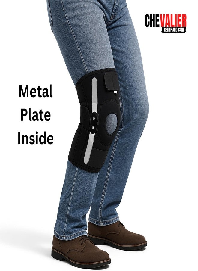 CHEVALIER Open Patella Hinged Knee Immobilizer/Brace/Knee Cap Knee Belt Support for Joint Pain Relief Men and Women, Fits 11 to 18 inches - Measure 4" Above your Knee - Image 4
