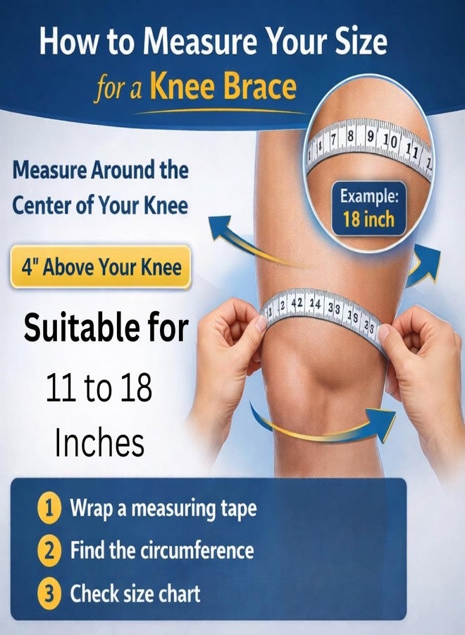CHEVALIER Open Patella Hinged Knee Immobilizer/Brace/Knee Cap Knee Belt Support for Joint Pain Relief Men and Women, Fits 11 to 18 inches - Measure 4" Above your Knee - Image 3