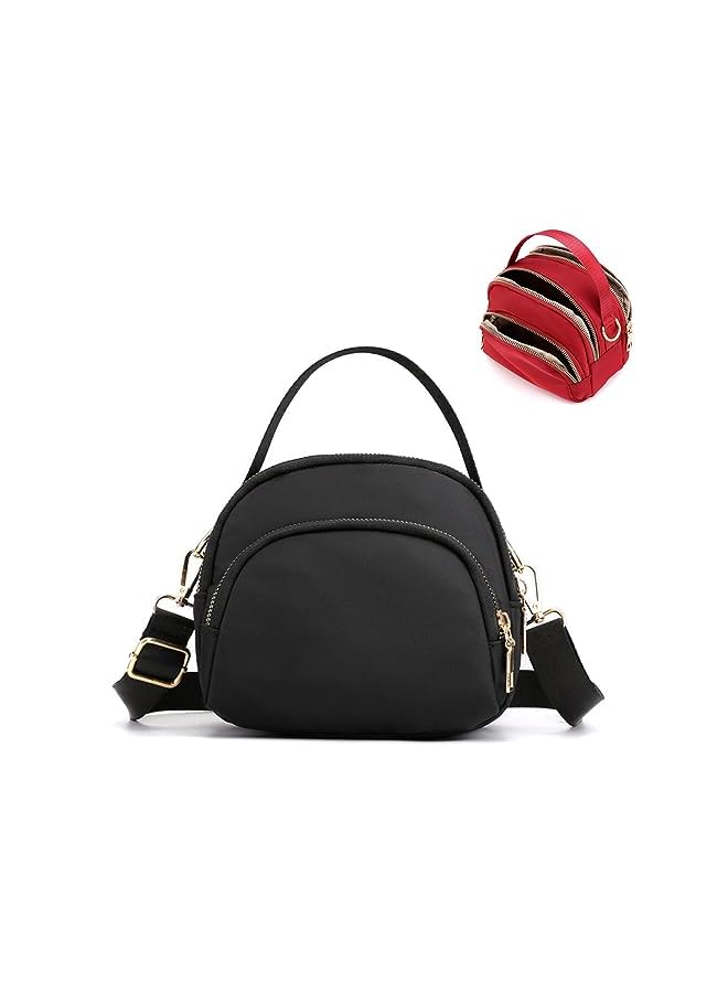 Goodern Small Crossbody Bags for Women Cell Phone Purses,Seashell Clutch Handbags Wallet Purse Shoulder Bag Waterproof Card Holder Coin Purse Mini Wallet Over Shoulder Strap for Travel Workout-Black - Image 1