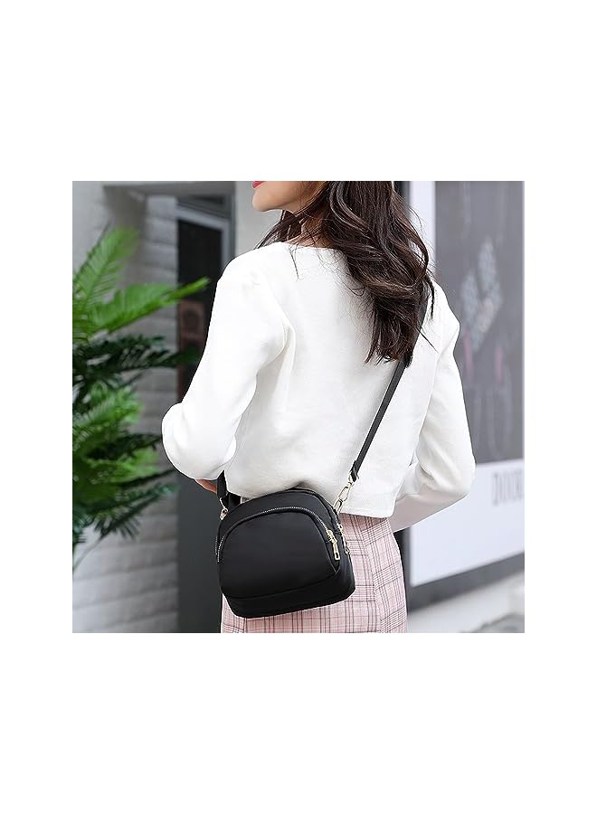 Goodern Small Crossbody Bags for Women Cell Phone Purses,Seashell Clutch Handbags Wallet Purse Shoulder Bag Waterproof Card Holder Coin Purse Mini Wallet Over Shoulder Strap for Travel Workout-Black - Image 2