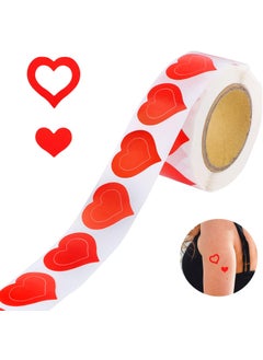 SAVITA Roll of 500 Pieces Tanning Stickers, 1 inch Heart Shaped Body Stickers Cute Body Stickers for Tanning Self Adhesive Tanning Bed Stickers Sunbathing Stickers 