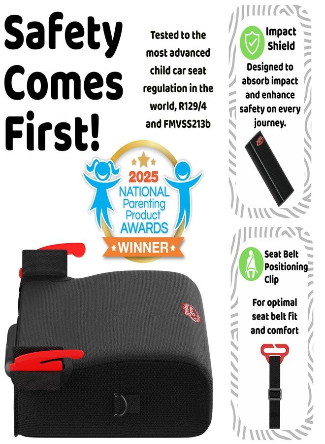 BubbleBum Teleport Backless Booster Car Seat, Kids Booster Seat for Car 40-100 lbs, Telescopic Portable Carseat, Ideal for Everyday Use and Foldable for Travel, 4 Year Old + Child/Toddler - Black - Image 5