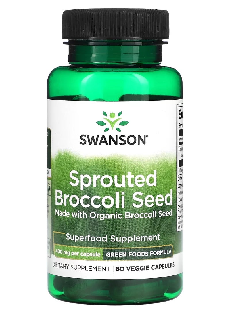 Swanson, Sprouted Broccoli Seed, 400 mg, 60 Veggie Capsules