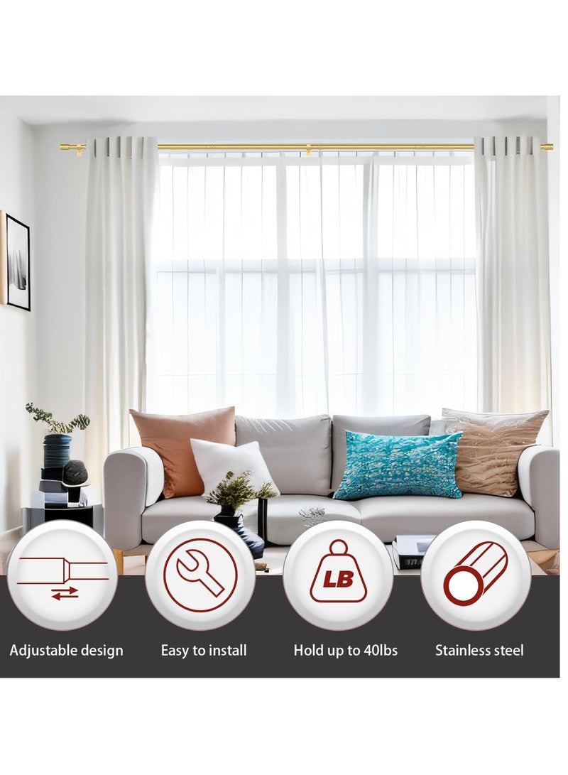 عصا ستائر ثقيلة للنافذة، بقطر 1 بوصة، عصا ستائر طويلة مع حوامل، عصا ستائر قابلة للتعديل لغرفة المعيشة، غرفة النوم - Image 2