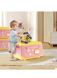 Toy Storage Box with Wheels Multipurpose Portable Storage Case Container Cute for Games Book Puzzles Kids Bedroom Nursery Room - pzsku/Z7E3B4823E6518BF78968Z/45/_/1732287055/29ff5dec-f750-4111-8599-c8235d975683