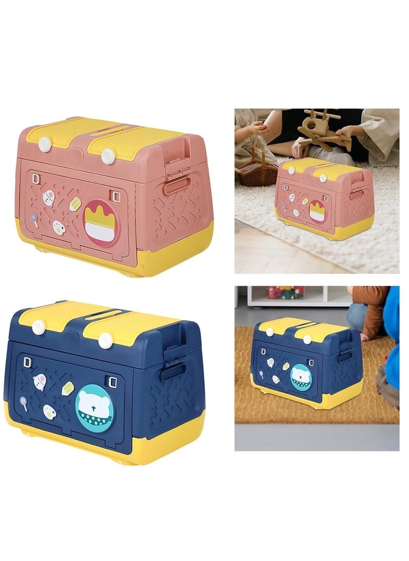 Manful Toy Storage Box with Wheels Multipurpose Portable Storage Case Container Cute for Games Book Puzzles Kids Bedroom Nursery Room  - Image 5