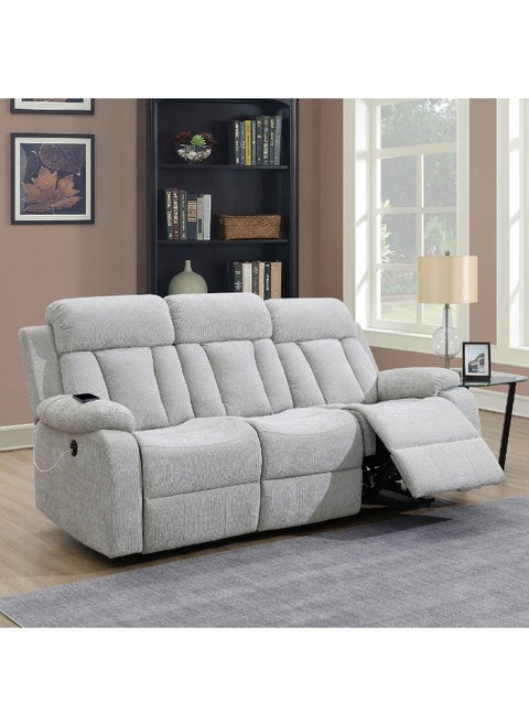 Dallas Power 3-Seater Fabric Recliner Sofa With Usb 100 X 212 X 96 X Cm