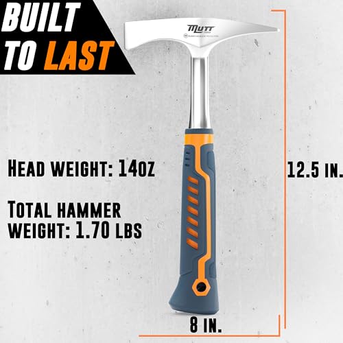 AMERICAN MUTT TOOLS Mutt Tools 14oz Head Weight Welding Chipping Hammer - Professional Slag Hammer for Welders - Forged Steel Impact Tool for Metal Work - Welding Hammer - Image 5