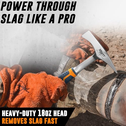 AMERICAN MUTT TOOLS Mutt Tools 14oz Head Weight Welding Chipping Hammer - Professional Slag Hammer for Welders - Forged Steel Impact Tool for Metal Work - Welding Hammer - Image 2