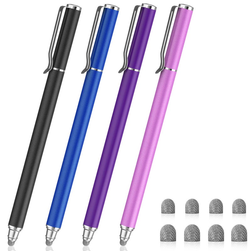 METRO Universal Stylus Pens for Touch Screens High Sensitivity Capacitive Stylus Fiber Tips 2 in 1 Touch Screen Pen for iPad iPhone and All Other Tablets Cell Phones BlackBluePurplePink - Image 3