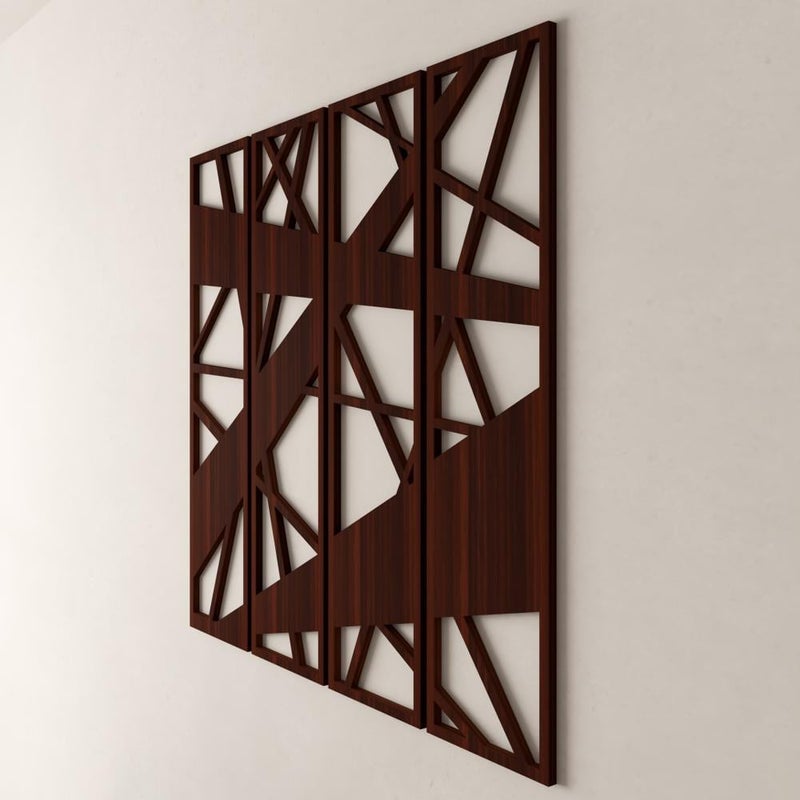 ماركتنا لوحة ديكور خشبية بتصميم فن هندسي بمقاس 60×60 سم - Image 3