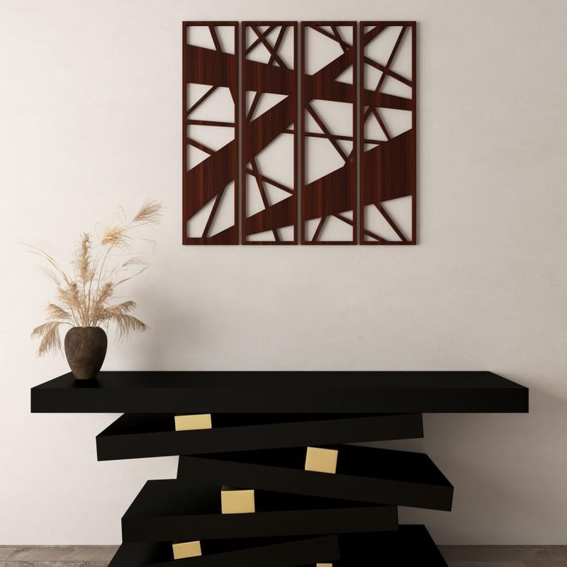 ماركتنا لوحة ديكور خشبية بتصميم فن هندسي بمقاس 60×60 سم - Image 1