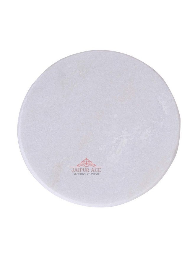 Jaipur Ace Indian White Marble Roti Maker with Wooden Belan/White Marble Chakla 10 Inch Diameter (White Marble Chakla) - Image 3