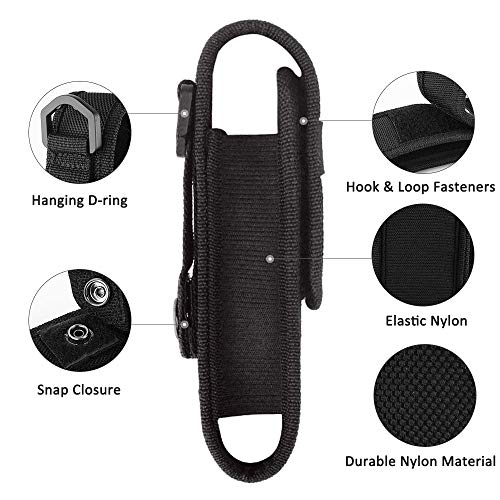 XTAR 2-Pack Flashlight Pouch Holster Holder for 5"-6.5" Flash Light Compatible with Fenix UC30 UC35 E35 Surefire G2X 6P 6PX E2L 501B 502B Streamlight ProTac XTAR TZ20 (2 Flashlight Holster) - Image 4