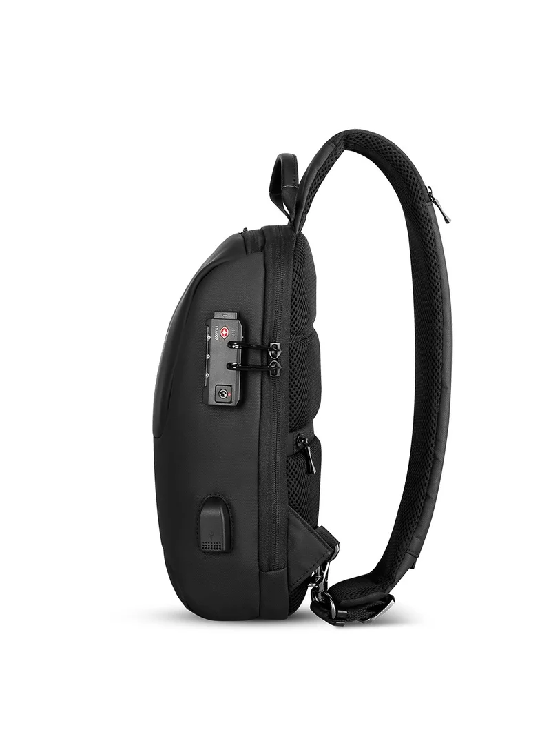 MARK RYDEN MARK RYDEN Anti-theft Shoulder Bag for Men, Crossbody Bags with USB Charging Port, Waterproof Chest Bag for Travel, Work, School, Business-Black, Black