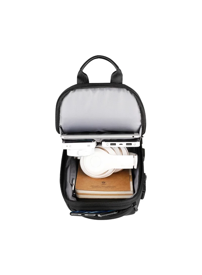 MARK RYDEN MARK RYDEN Anti-theft Shoulder Bag for Men, Crossbody Bags with USB Charging Port, Waterproof Chest Bag for Travel, Work, School, Business-Black, Black