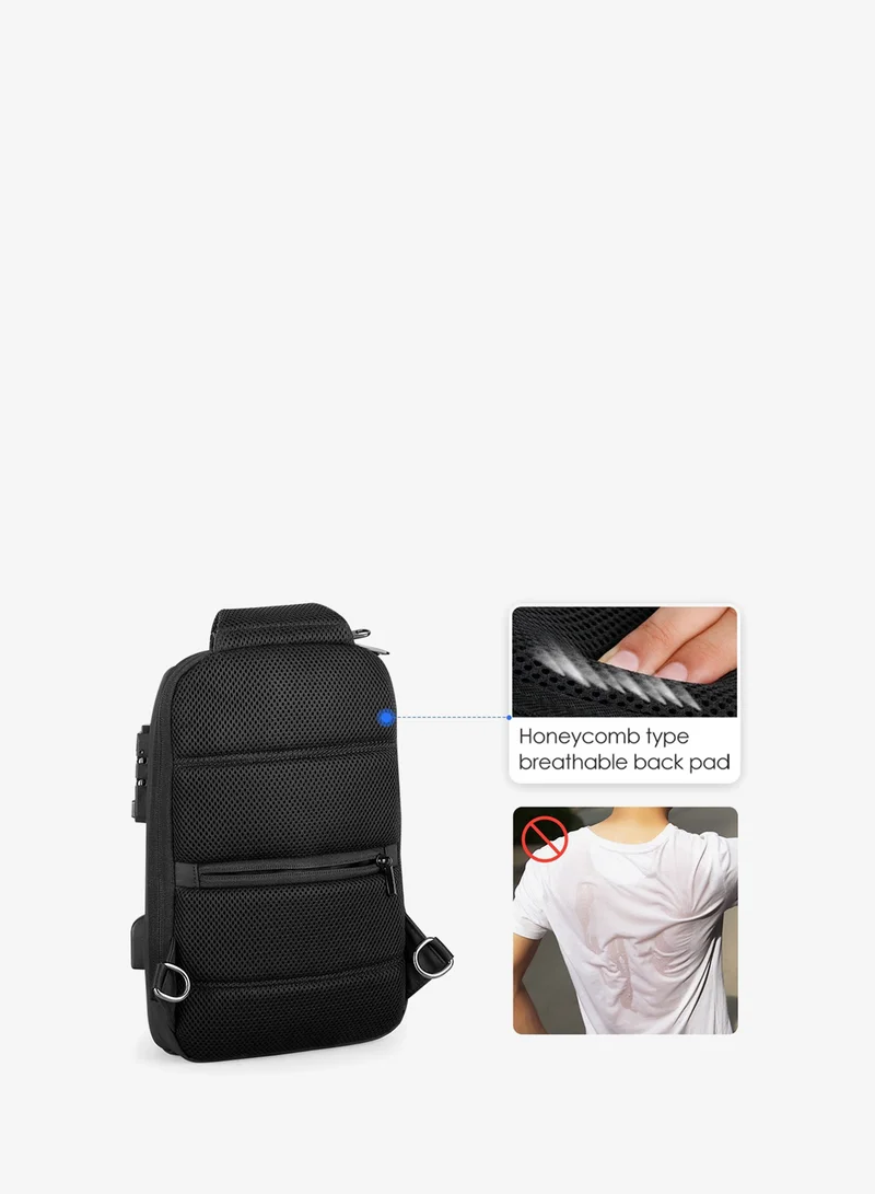 MARK RYDEN MARK RYDEN Anti-theft Shoulder Bag for Men, Crossbody Bags with USB Charging Port, Waterproof Chest Bag for Travel, Work, School, Business-Black, Black