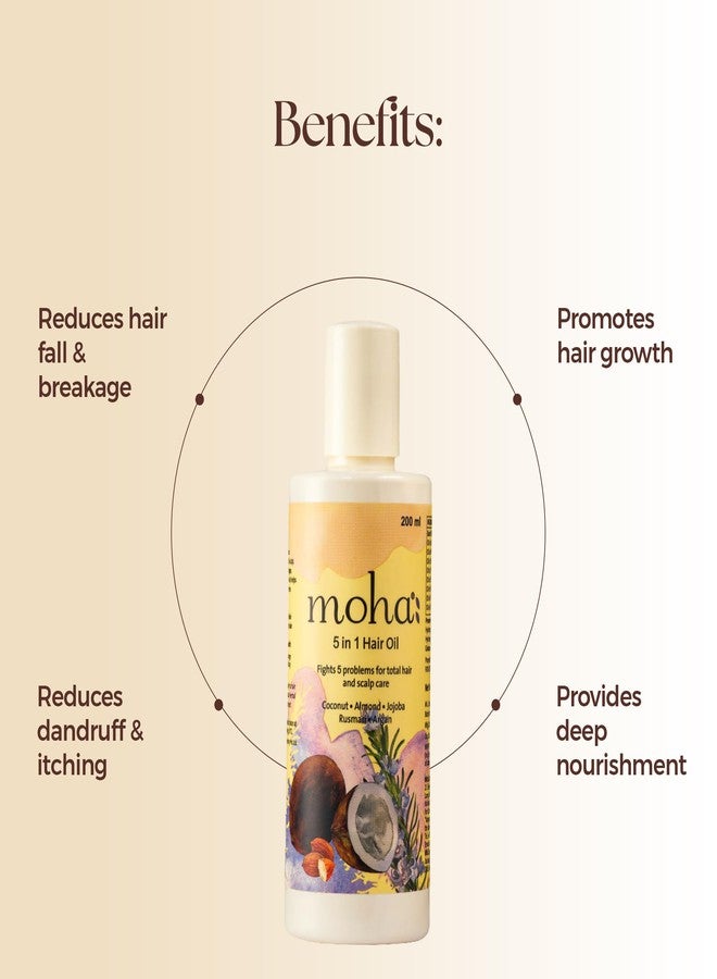 موها: مجموعة زيت الشعر موها ٥ في ١ سعة ١٠٠ مل وزيت مضاد للقشرة سعة ١٠٠ مل - Image 3