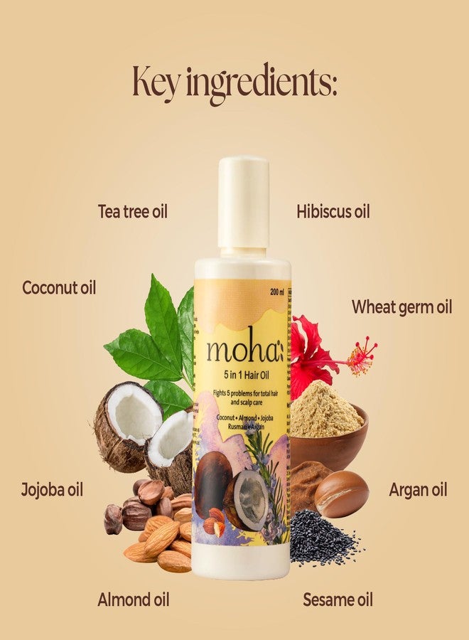 موها: مجموعة زيت الشعر موها ٥ في ١ سعة ١٠٠ مل وزيت مضاد للقشرة سعة ١٠٠ مل - Image 2