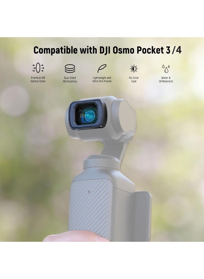 Neewer Filter Set with 0.75x Wide Angle Lens 108° FOV, Variable ND 2-32 CPL 1/4 Black Diffusion Filter Compatible with DJI Osmo Pocket 3 / Pocket 4 / Xtra Muse Accessories 0.75x Wide Angle Lens 108° FOV, Variable ND 2-32, CPL, 1/4 Black Diffusion Filter - Image 4