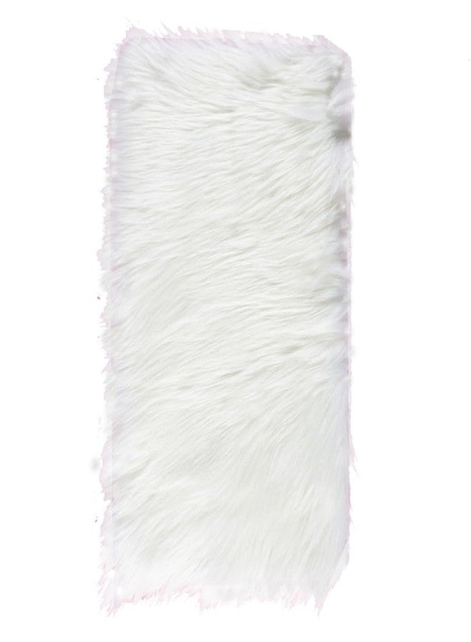 Luzen 1Pc Faux Fur Nail Mat Nail Art Hand Rest Mat Pad Rectangle Nail Enhancement Cushion Table Props Backgrounds Mat for Nail Art Display and Jewelry Shooting, White - Image 1