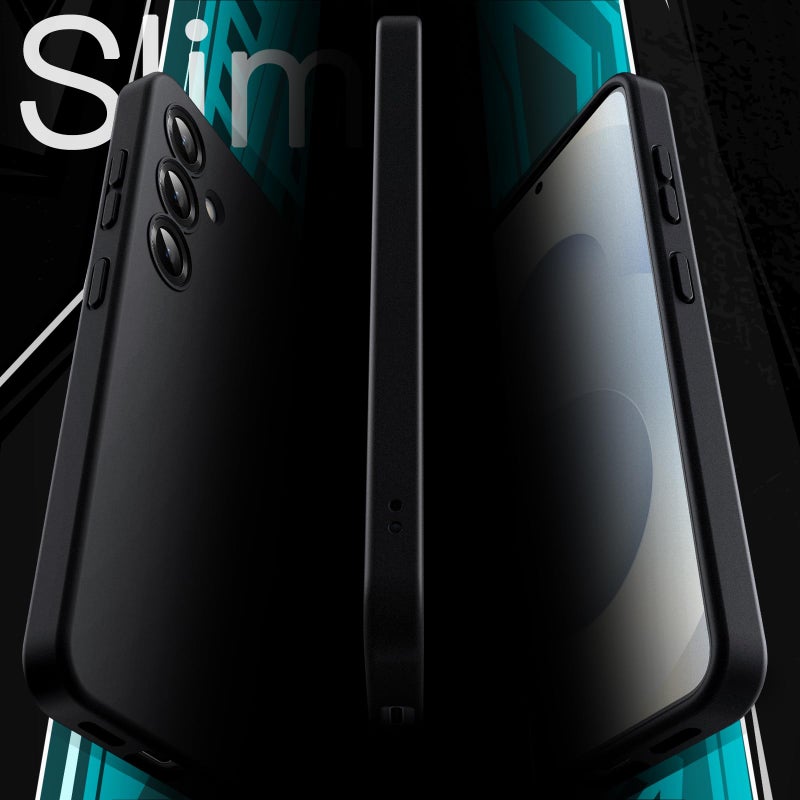 JETech Slim Fit Case for Samsung Galaxy S25 5G, Camera Lens Full Protection, Soft TPU Thin Protective Phone Cover with Matte Finish, Shockproof (Black) - Image 3