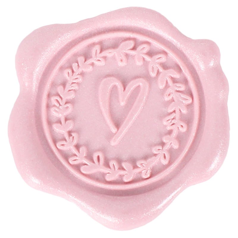 Whaline 50Pcs Embossed Wax Seal Stickers Pearl Pink Heart Envelope Seal Decals SelfAdhesive Stamp Sticker for Valentines Day Wedding Invitations Greeting Cards Birthday Party Gift Supplies DIY Craft