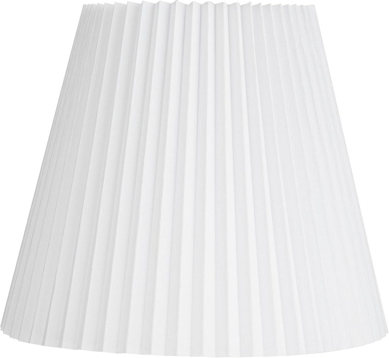 Springcrest Hardback Knife Pleated Empire Lamp Shade Brussels White Large 10" Top x 17" Bottom x 14.75" Slant x 14.5" High Spider with Replacement Harp and Finial - - Image 1