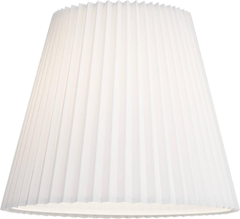 Springcrest Hardback Knife Pleated Empire Lamp Shade Brussels White Large 10" Top x 17" Bottom x 14.75" Slant x 14.5" High Spider with Replacement Harp and Finial - - Image 3