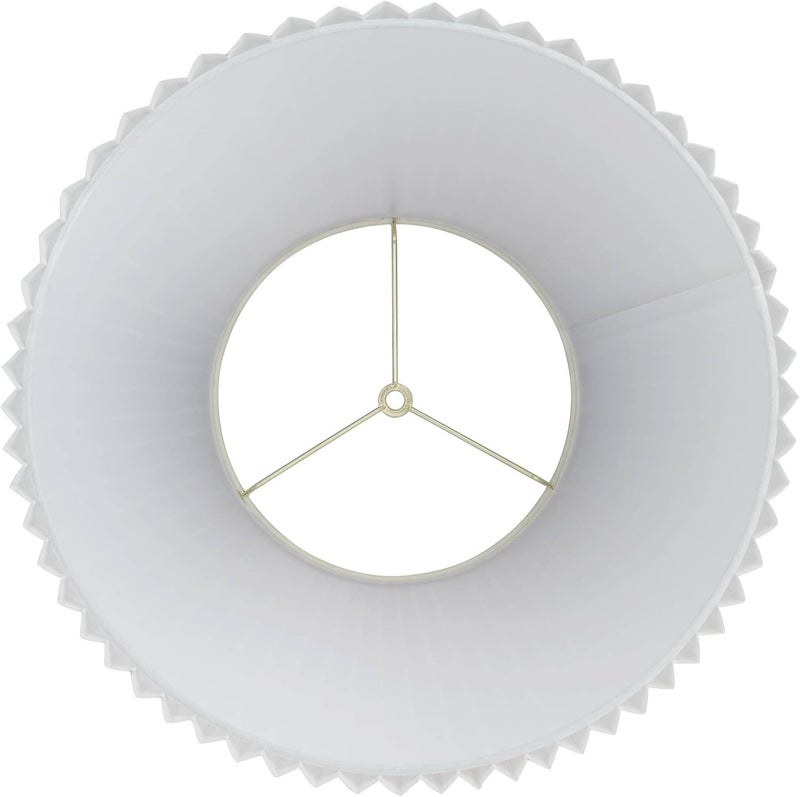Springcrest Hardback Knife Pleated Empire Lamp Shade Brussels White Large 10" Top x 17" Bottom x 14.75" Slant x 14.5" High Spider with Replacement Harp and Finial - - Image 5