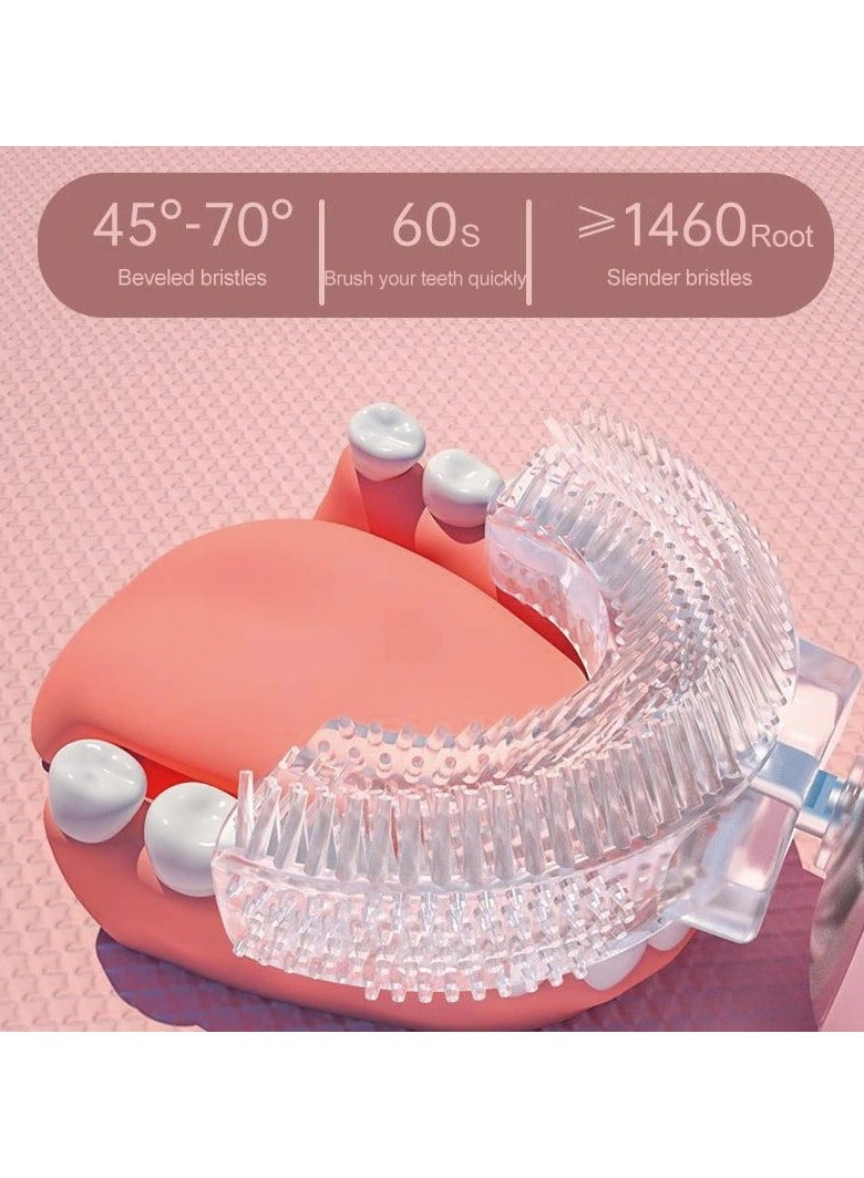 AROAQ U Shape Children's Electric Toothbrush 360 Degree Automatic Rechargeable Sonic Toothbrush Silicone Smart Cartoon Toothbrush - Image 2