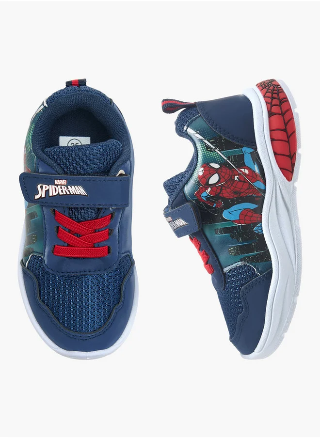 مارفل Spider-Man Graphic Detail Light-Up Sneakers with Hook and Loop Closure
