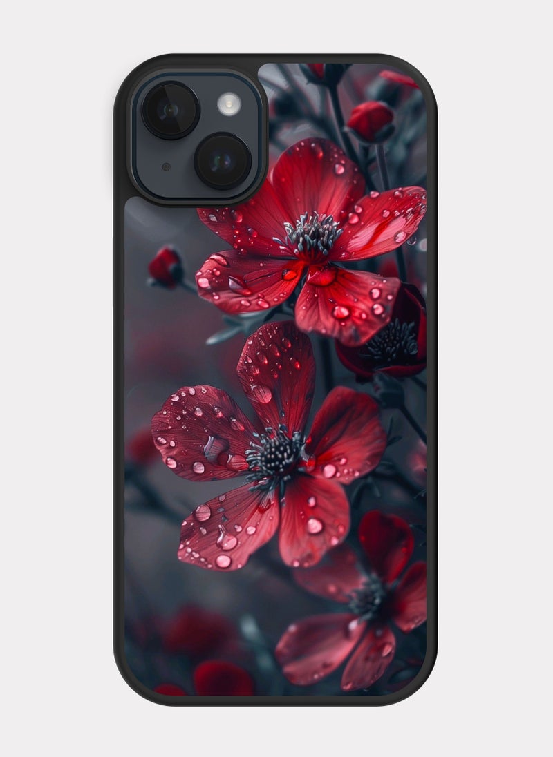 بكسلات كفر ايفون 14 بلس ورود احمر اسود - Image 1