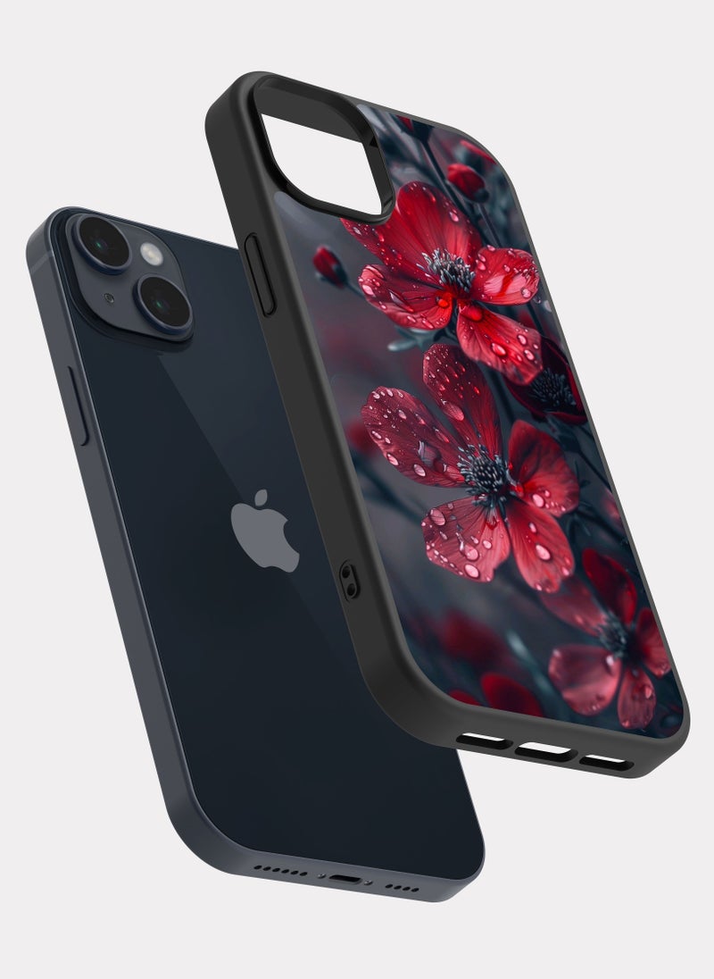 بكسلات كفر ايفون 14 بلس ورود احمر اسود - Image 2