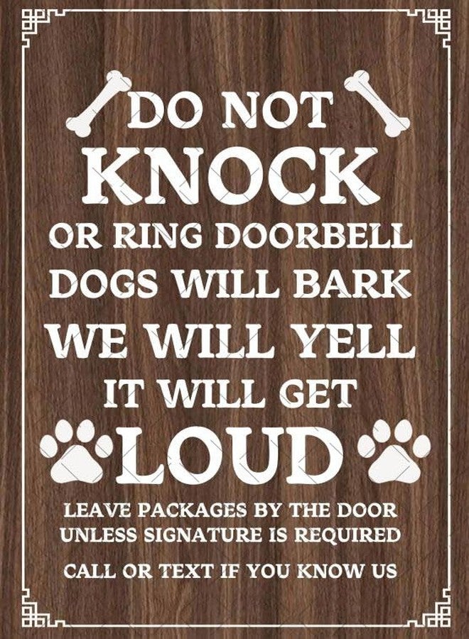Flyhaw Do Not Ring Doorbell Sign Retro Do Not Knock Or Ring Doorbell Metal Tin Sign Gifts For Dog Lovers Front Door Fence Yard Bar Decor 8x12 Inch - Image 1
