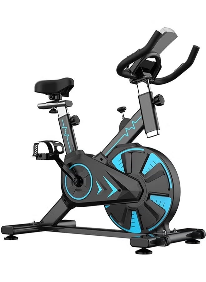 WALALLA Heavy-Duty Magnetic Exercise Bike 150kg Capacity - Silent Indoor Cycling Bike with LED Monitor & Phone Holder & Heart rate handle - Commercial-Grade Spin Bike for Home Gym , anti-collision, dust-proof and knee-friendly (Black) - Image 1