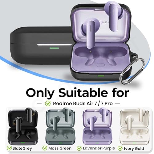 Cocoonkart Silicone Case Cover Compatible for Realme Buds Air 7 | 7 Pro (Moss Green) - Image 2