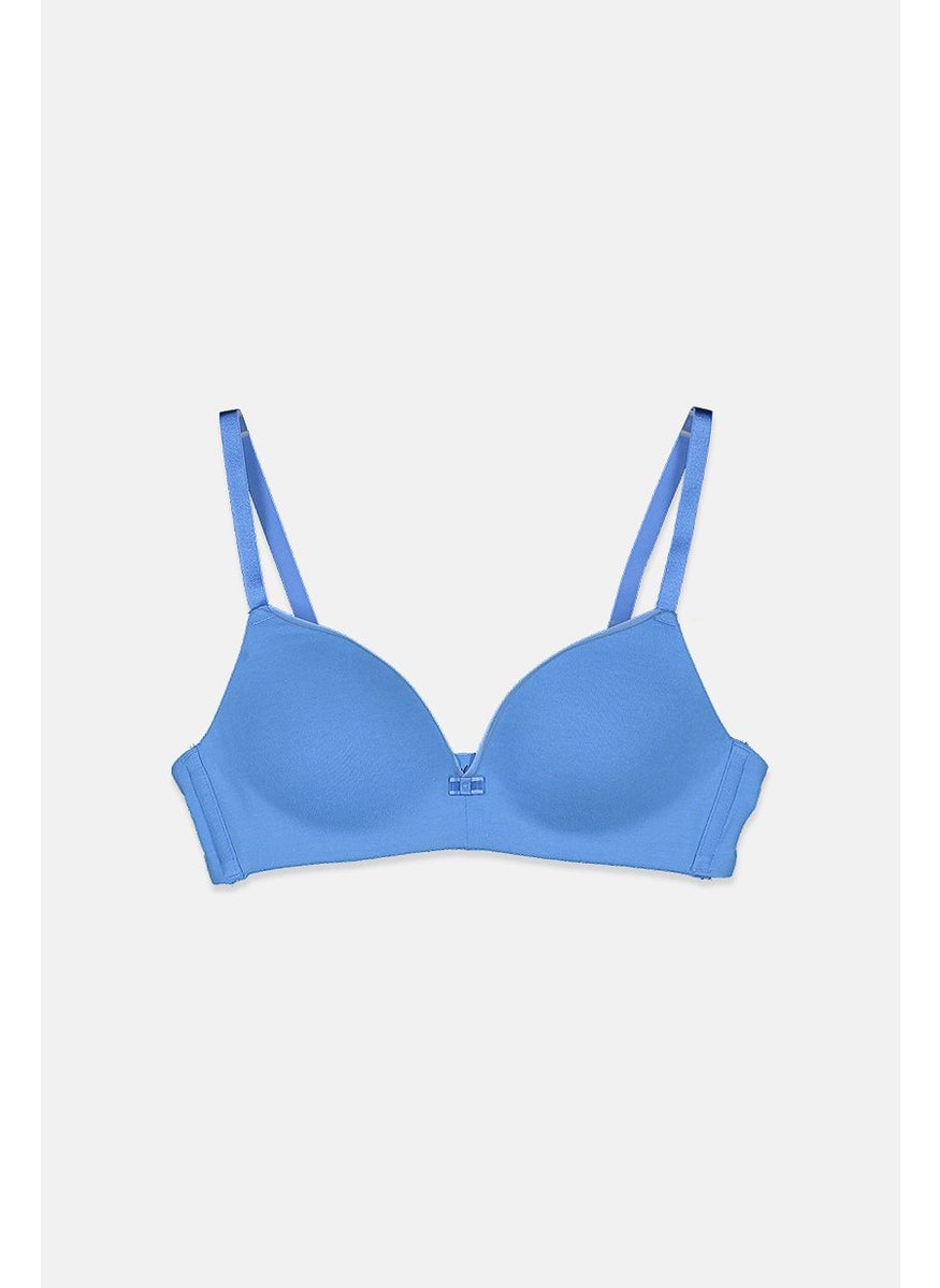 Tchibo Women Non Wire Soft Cup Bra, Blue  - Image 1