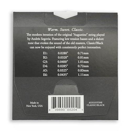 Augustine Strings Classic Black - Low Tension Classical Guitar Strings - The Original Nylon String - 1 Set - Image 2
